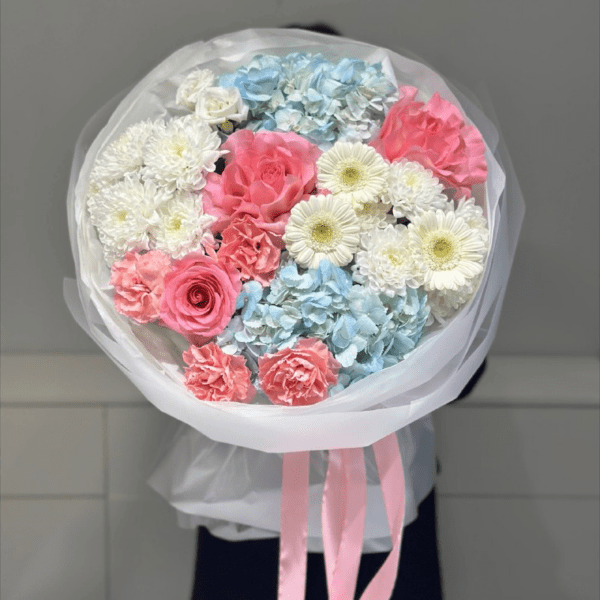 Облако с голубыми гортензиями